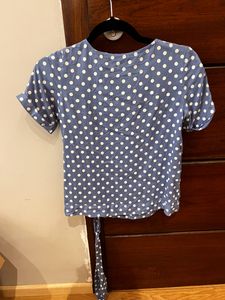 ZUDIO BLUE WITH WHITE POLKA DOT TOP