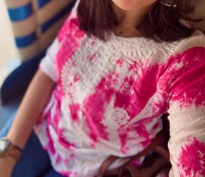 Tie-Dye Short Lucknowi Kurti