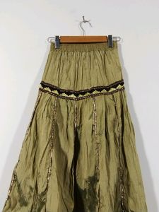 Olive Green Printed Dress Set (Girls)
