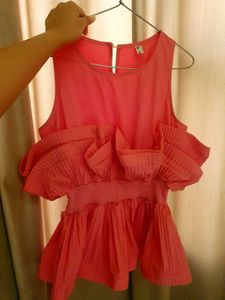 Hot Pink Ruffle Top