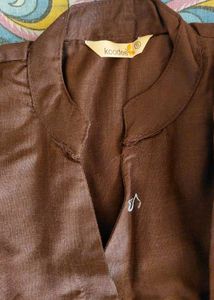 Brown Floral Embroidered Pant Set