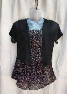 Black Top and Shrug Set