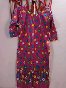 Pink Printed Kurta