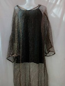 ZARA SEQUIN MESH KAFTAN DRESS
