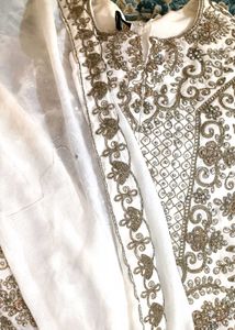 White &amp; Gold Embroidered Outfit