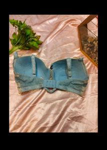 Lace Bra - Blue Floral