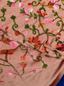 Kurti Set For Women In Peach Colour , Floral