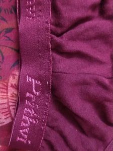 Burgundy Cotton Briefs non wireless bra