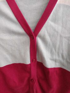 Color Block Full Sleeve Cardigan for Women