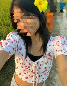 Floral Tie-Front Crop Top