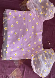 Purple Mesh Pullover Top