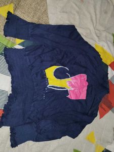 Blue Top With Print