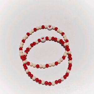 Beaded Heart Bracelet Set