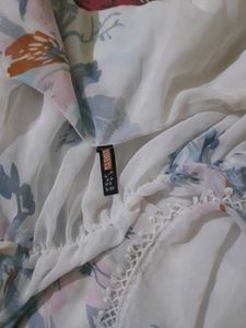 Floral Print Sheer Beach Cover-Up