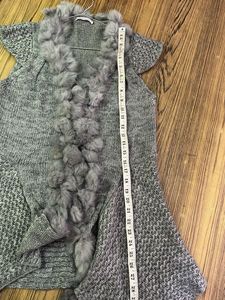 Gray Fur Knit Coat sweater for winter