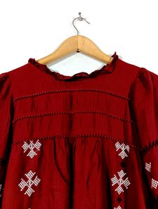 Not In My SizeMaroon Printed Top (Women)