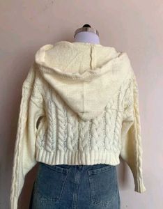 Cream Knit Hoodie