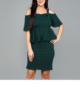 Chic Green Peplum Dress