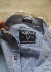 Long Fit L Men Casual Blue Shirt