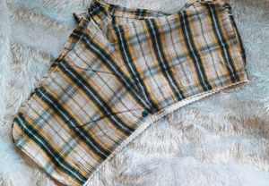 Size Medium Cute Plaid Shorts For Women