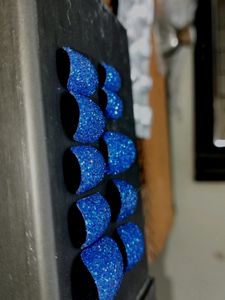 Set Of 1 Blue glitter Nails