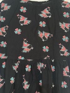 Boho Black Embroidered Dress
