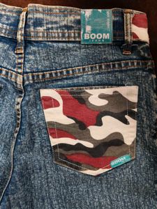 Denim Eagle Patch Shorts