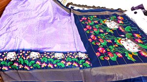 New Beautiful Dola Silk Saree With Atached Blouse Piece