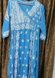 A Line Kurta 3d Work Chickenkari