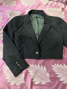 Girls Short Black Coat