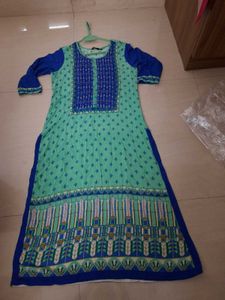 Blue &amp; Teal Printed Kurti
