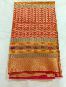 New Silk Saree With Stitched Blouse