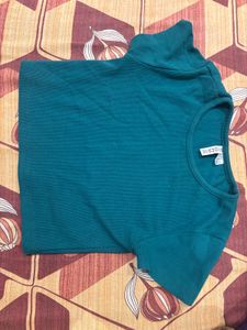 Emerald Green Ribbed Tee - Divided