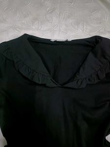 Chic Black Dress &amp; Pan Collar Top
