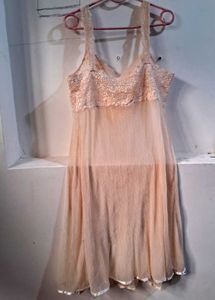 Red Lace Trim Slip Dress