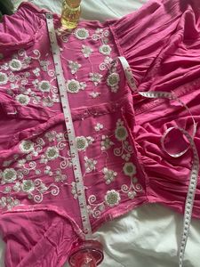 Ethnic Gown Rose Pink Colour