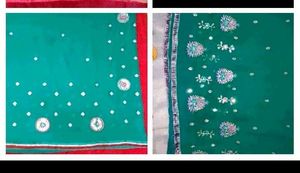 Combo OfEmerald Green Embellished Saree