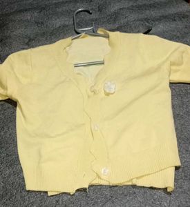 Cute Yellow Cardigan Set