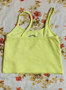 Ribbed Crop Tank - Neon Yellow