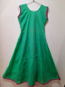 Green Embroidered Anarkali Dress