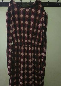 Patterned Long Sleeve Dress