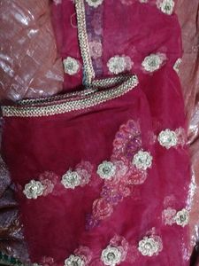 Green Embroidery Half Saree