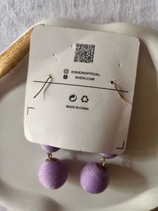 SHEIN purple Thread Wrap Ball Dangle