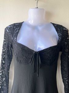 Black Lace Long Sleeve Dress