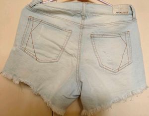 Distressed Mid Rise Shorts