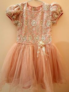 Elegant Rose Gold Designer Dress for Girls