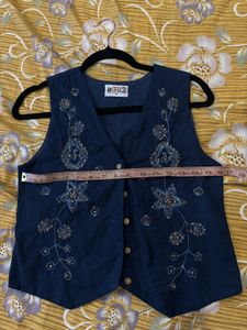 Embroidered Cotton Vest