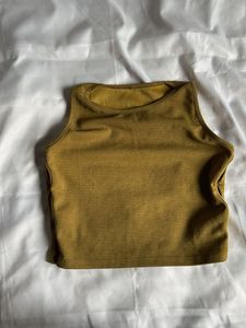 olive crop top with cuts