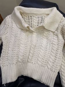 Cable Knit Sweater w/ Collar