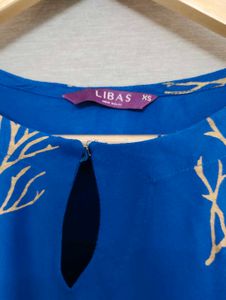 Blue printed Cotton Straight Kurta With Palazzos